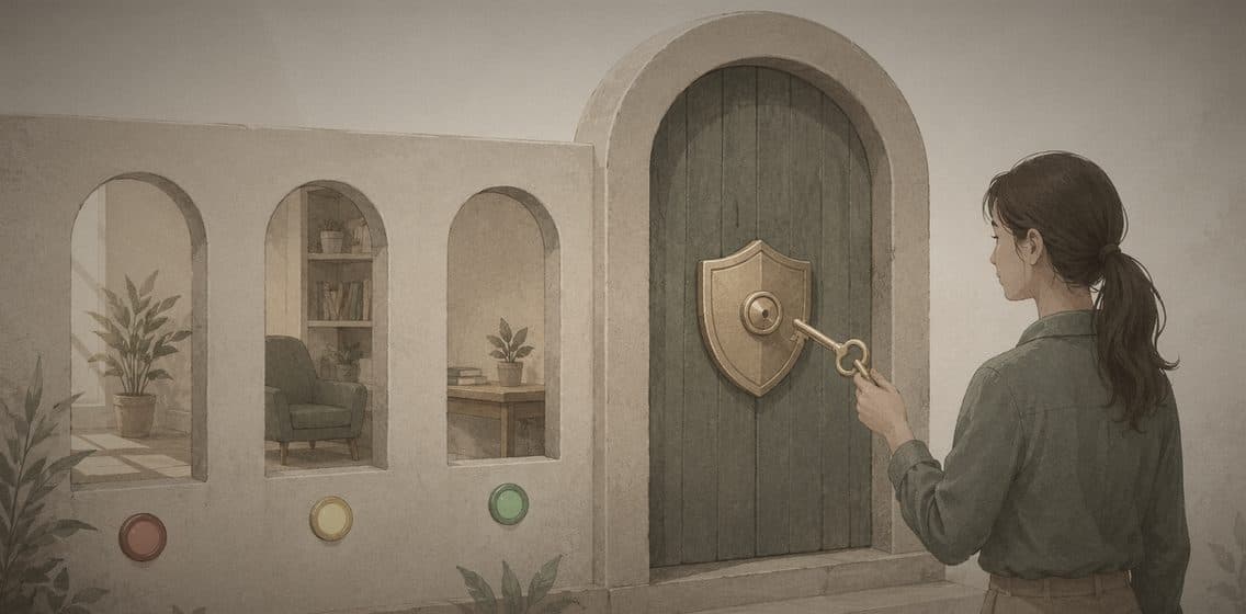 Inline editorial illustration evoking Authorization: deciding what an authenticated user may do.