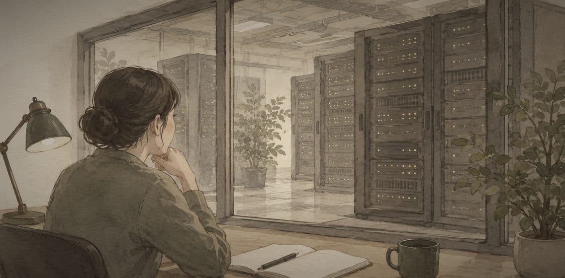 Inline editorial illustration evoking Monitoring: watching a system to know when it misbehaves.
