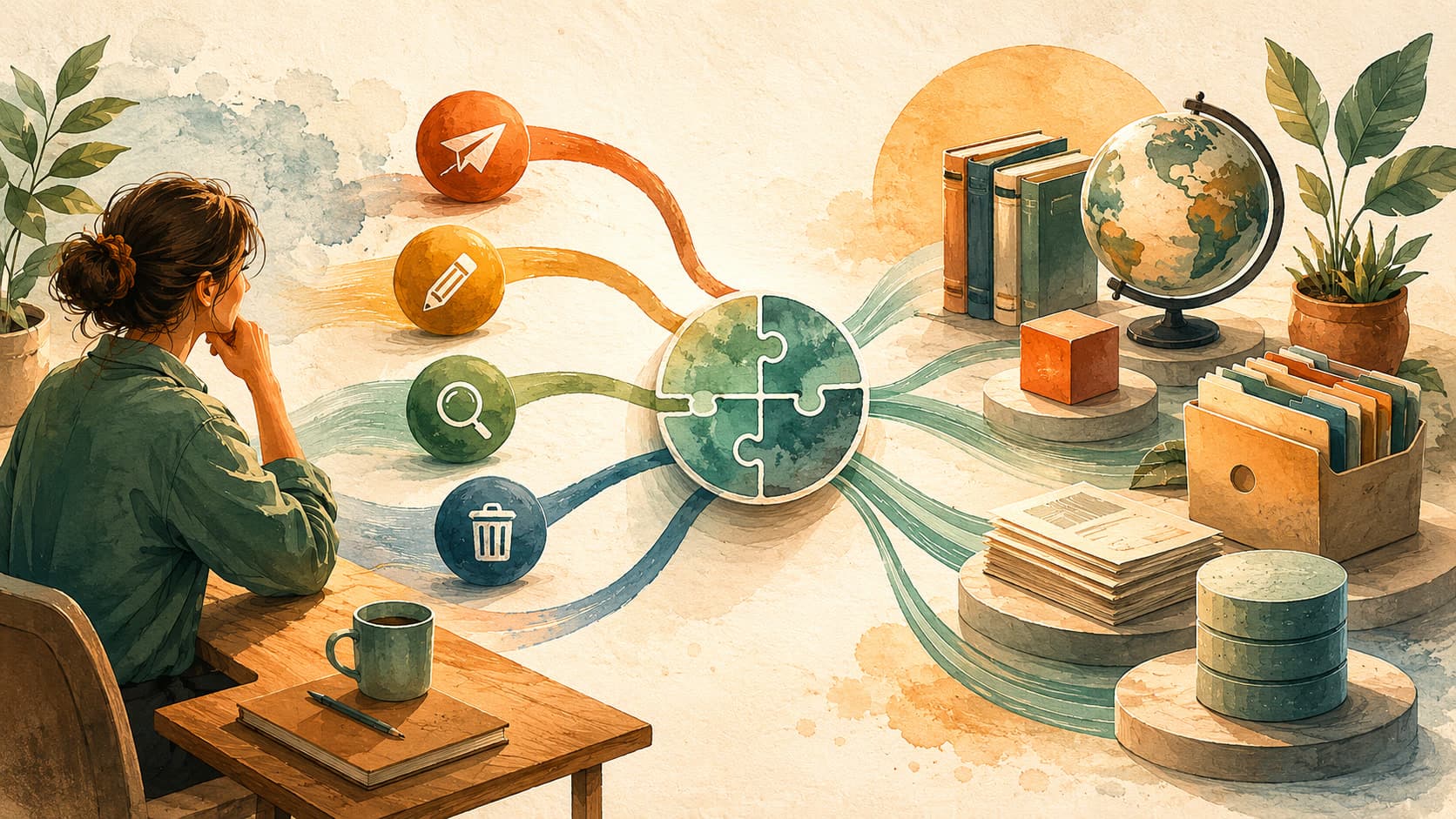 Editorial illustration representing REST: A discipline of HTTP — resources, verbs, and nouns.