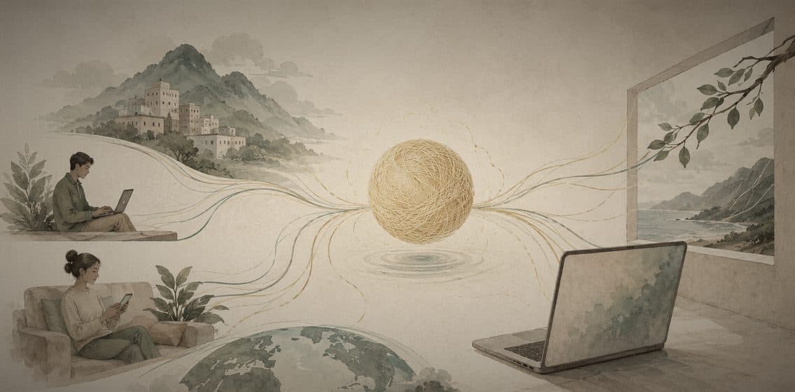 Inline editorial illustration evoking JavaScript: the language of the browser, now everywhere.