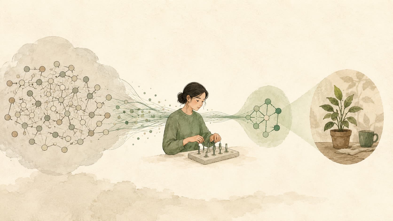 파인튜닝의 개념을 표현한 편집형 일러스트.